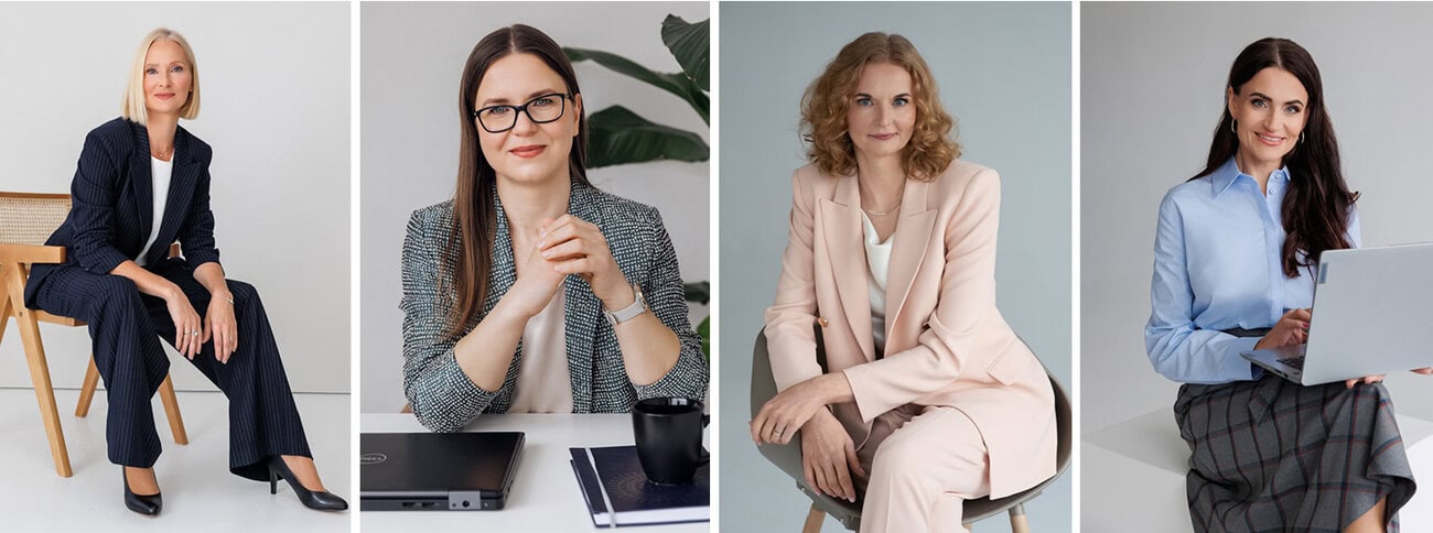 Verslo portretai studijoje „Subtilūs vizualai“ – šviesi, šiuolaikiška moterų fotosesija