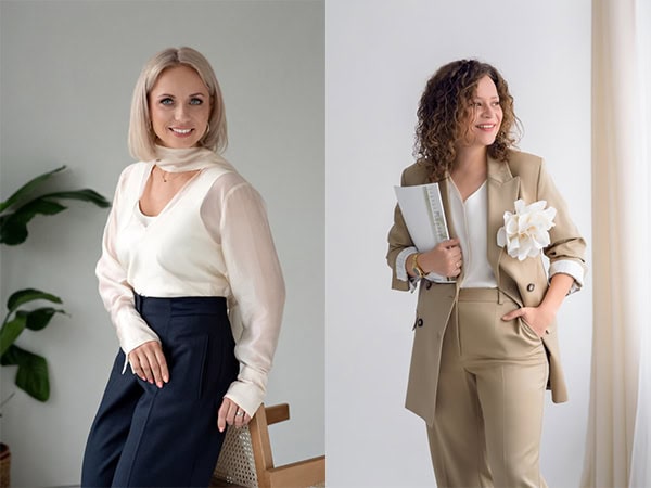 Verslo portretai studijoje „Subtilūs vizualai“ – šviesi, šiuolaikiška moterų fotosesija profesionaliam įvaizdžiui.